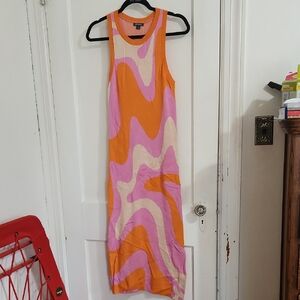 Wild Fable Vibrant Orange and Pink Sweater
